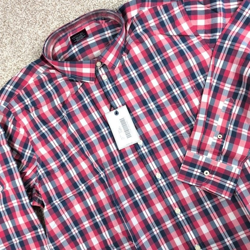 UNTUCKit XXX Large Mens Navarro Tall‎ Regular Fit Plaid Button Down Shirt
